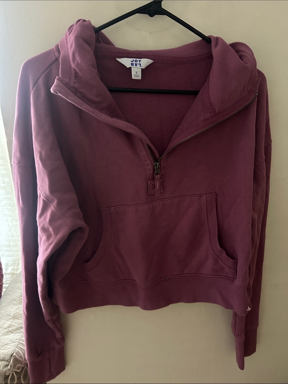 JoyLab Dusty Mauve Half-Zip Hooded Pullover
